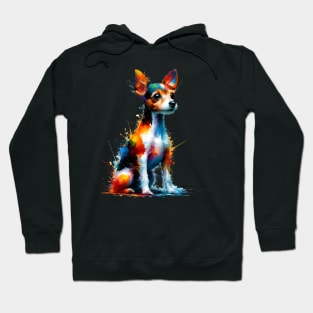 Vibrant Toy Fox Terrier in Splash Art Style Hoodie